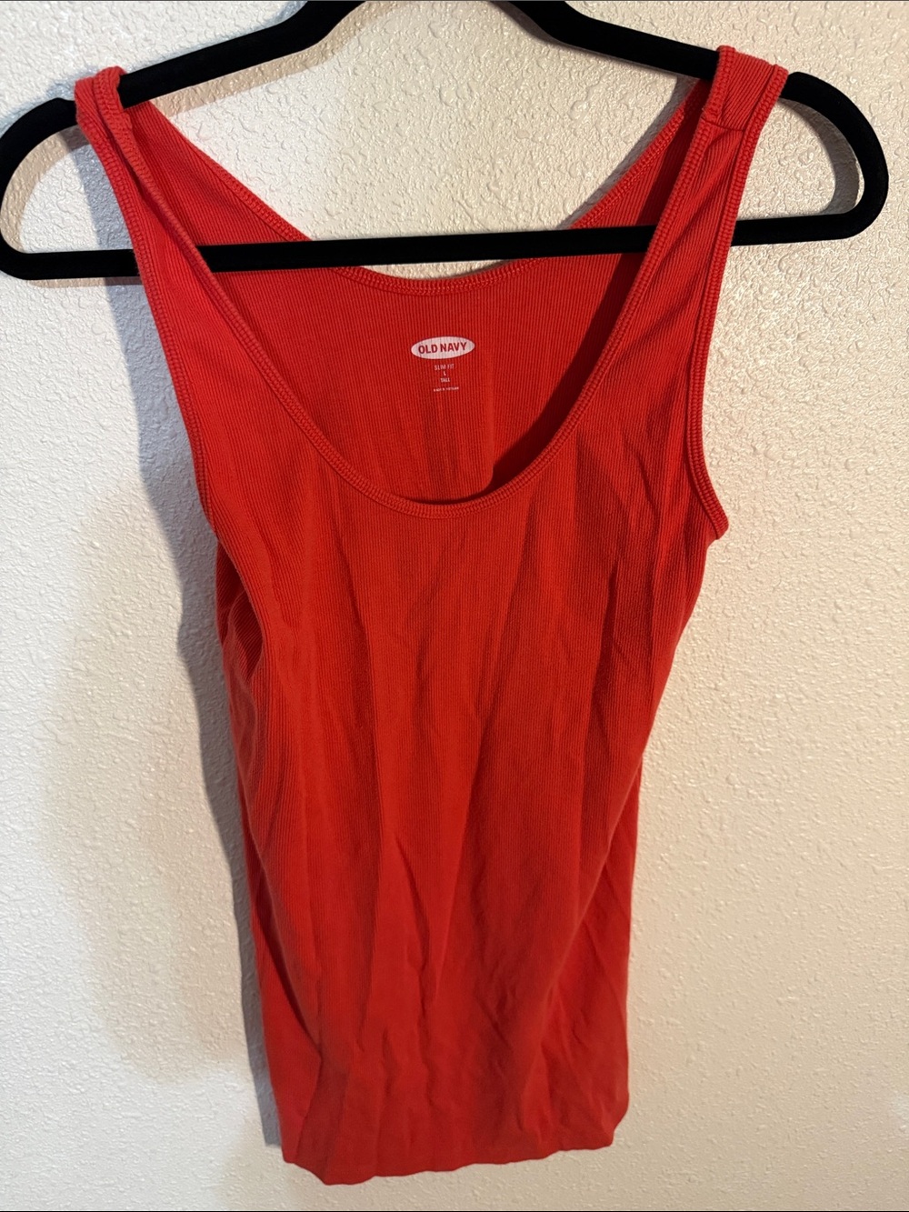 Old Navy Red Scoop Neck Ribbed Tank